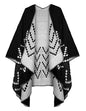 Urban CoCo Women's Color Block Shawl Wrap Open Front Poncho Cape - color: Series 26-black
