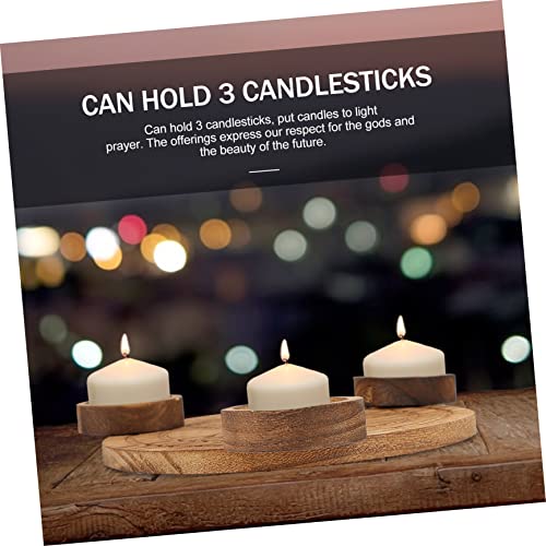 Wooden Candle Holder for Altar Table Decor Divination Rituals Modern Altar Plate Set