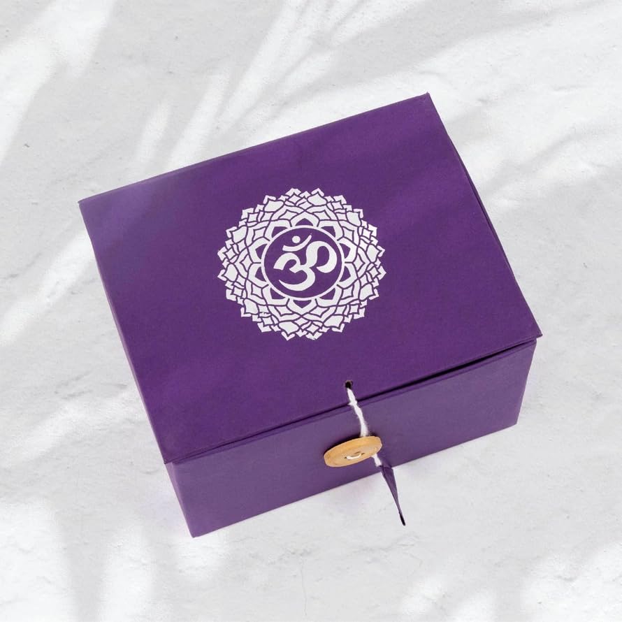 Chakra Singing Bowls with Wooden Striker & Cushion Gift Box Set | Lift Vibration & Frequency; Sound Therapy; Holistic Healing, Meditation & Relaxation Mindfulness Mantra (Crown) - color: Crown Chakra