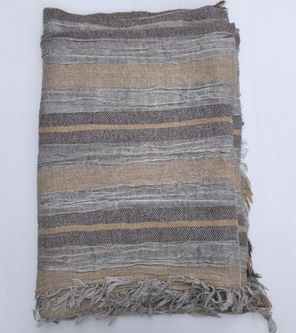 Artistic Retro Cotton And Linen Scarf, Plain Tie Dye Gradient Autumn And Winter New Soft Cotton Shawl - color: Light Gray