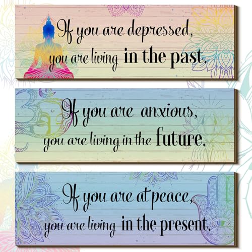 Yerliker 3 Buddha Decor Buddha Wall Art Meditation Room Chakra Decor for Bedroom Zen Quotes Wall Decoration Spiritual Gift Hanging Buddhism Spa Room Decoration Yoga Art for Women(Colorful) - color: If You Are