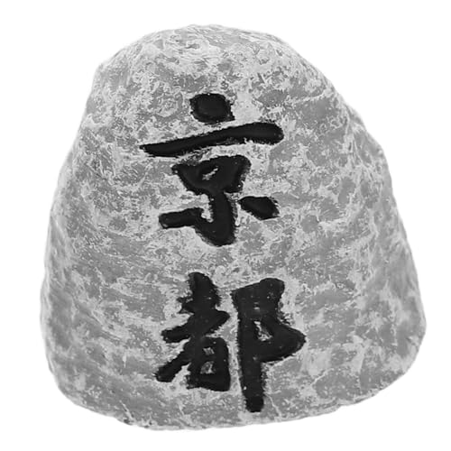 Miniature Japanese Stele Figurine for Zen Garden Decor Elegant Stone Ornament for Home Meditation Room and Office Desk for Bonsai and Micro Landscape