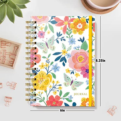 Designer Greetings, Designer Papers Flex Cover Journal with Elastic Band, Floral - 320 Pages (6” x 8.25”) - Back-to-School Supplies, Creative Writing, Personal Notes - style: Floral