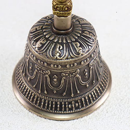 Tibetan Hand Bell,Tibetan Buddhist Meditation Bell 100% Handmade Puja Bronze Bell, Tibetan Meditation Bell For Sound Healing And Yoga (Size : 16cm) - size: 16cm