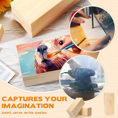 Landical 2 Pack Pine Wood Carving Blocks 10x4x4 Inch Unfinished Whittling Wooden Blocks for Beginners Home Christmas DIY Arts Supplies - size: 10 x 4 x 4 Inch
