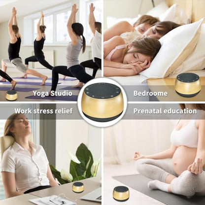 Meditation Sound Machine,Portable Electronic Singing Bowl Frequency Healing,256HZ-432HZ-528HZ 9 Tones Singing Bowl Frequency Generator for Healing with 4 Level Timer and Luminous Button