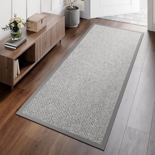 YDKGL Washable Hallway Runner Rug 2x5 Jute Like Kitchen Runner Mat Rugs Non Slip, Woven Soft Entryway Farmhouse Runner Boho Floor Carpet for Indoor Laundry Hall Backdoor Bedroom Living Room, Grey - color: Grey, size: 2'x5'