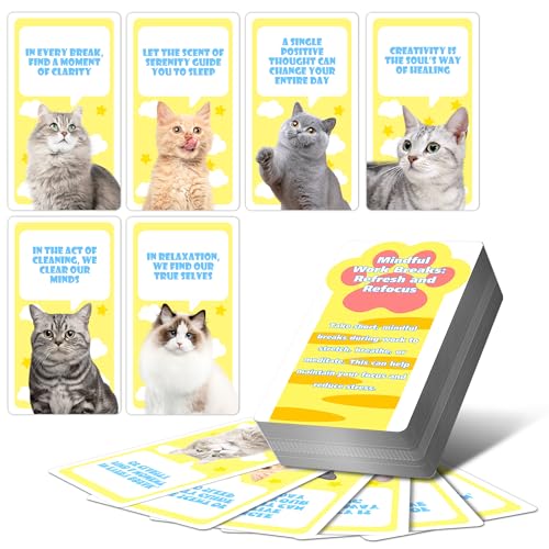 Cards Against Anxiety, 50 Cat Affirmation Cards for Stress Relief and Self Care Mindfulness - color: Cats