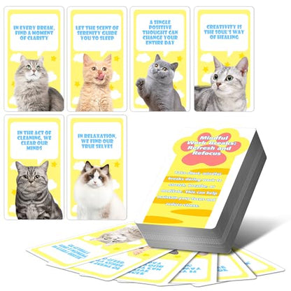 Cards Against Anxiety, 50 Cat Affirmation Cards for Stress Relief and Self Care Mindfulness - color: Cats