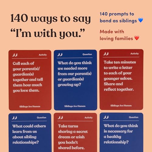 Siblings are Human | 140 Conversation Cards to Help Deepen Sibling Relationships | Card Game for Bonding & Communication | Therapy for Adults - style: Siblings Are Human