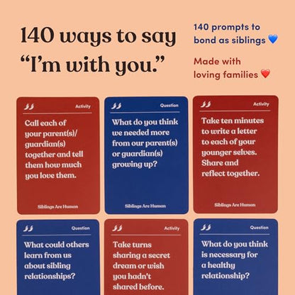 Siblings are Human | 140 Conversation Cards to Help Deepen Sibling Relationships | Card Game for Bonding & Communication | Therapy for Adults - style: Siblings Are Human