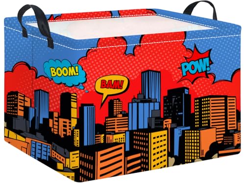 Rectangular Baby Girl Basket Kids Baby Storage Basket Toy Storage Bin Organizer Box Room Decor(City) - color: City