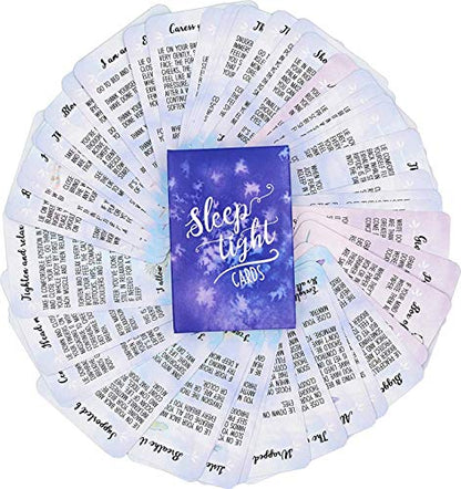 Sleep Tight Cards – 45 Meditation and Mindfulness Cards - Calm Down and Relax & Relief Stress and Anxiety - Self Care, Therapy & Counseling Tool