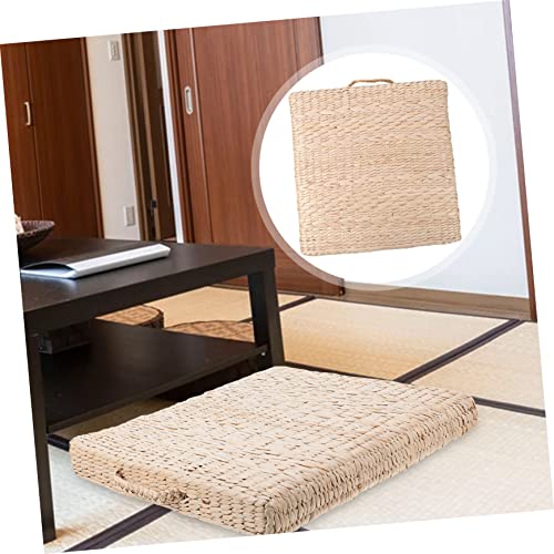 Mikinona 1pc Straw Yoga Mat Thicken Meditation Seat Pillow Home Decorative Square Cushion Thick Japanese Style Cushion
