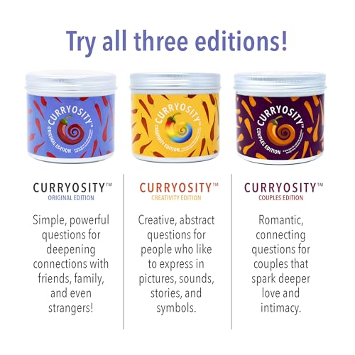 Curryosity™ Original Edition – 120 Conversation Starter Cards for Family & Friends | Icebreaker Game with 3 Spice Levels | Fun Card Game for Building Trust, Connection & Meaningful Conversations - style: Original