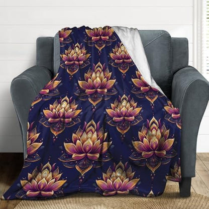 Yoga Meditation Lotus Throw Blankets Bed Blanket Couch Decorative Throw Blankets Soft Cozy Warm Living Room Bedroom - size: 30"*40"（76*100cm）