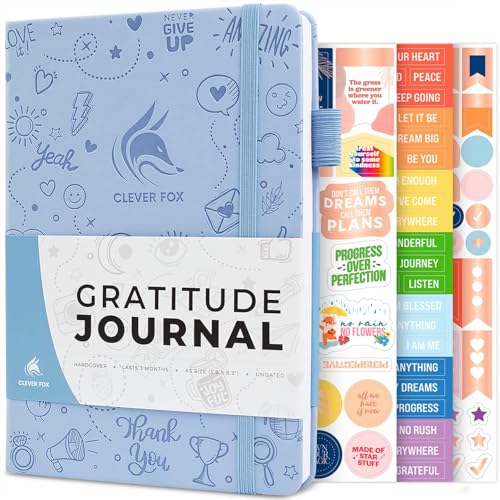 Clever Fox Gratitude Journal – Happiness, Positivity & Affirmation Daily Journal – Inspirational Daily Notebook – 3 Months, A5 (Periwinkle) - color: Periwinkle, size: A5 (5.8″ x 8.3″)