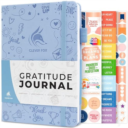 Clever Fox Gratitude Journal – Happiness, Positivity & Affirmation Daily Journal – Inspirational Daily Notebook – 3 Months, A5 (Periwinkle) - color: Periwinkle, size: A5 (5.8″ x 8.3″)