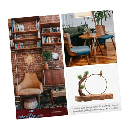Mobestech Zen Style Root Carving Desktop Ornament Creative Wooden Decor for Home and Office Natural Wood Artware Unique Design for Meditation Spaces and Modern Interiors