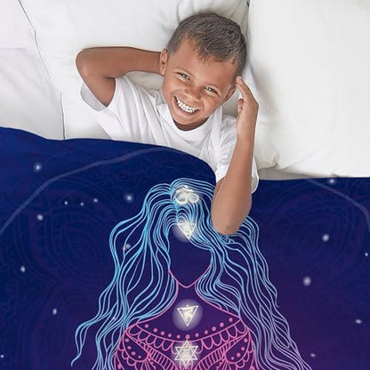 CafePress Yoga Girl Detailed Design Throw Blanket Super Soft Fleece Plush Throw Blanket, 60"x50"