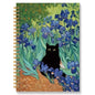 ROXMART Irises Floral Black Cat Spiral Notebook, Black Cat Gifts Journal, Cats Lover Gifts for Women, Abstract Flower Field Kitty Kitten Hardcover Notebook Journal, 5.5x8.3 Inch - color: Style07