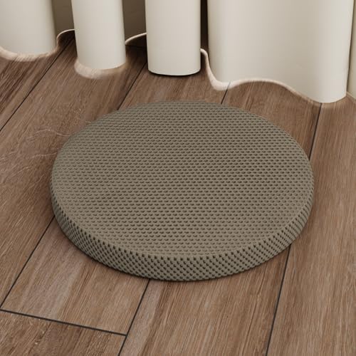 Round TPU Meditation Cushion, Floor Pillow, Breathable Mat for Yoga and Zen Practice, Firm Yet Soft Indoor Seat with Enhanced Posture Support (Coffee Brown, 17.7" D x 2" H) - color: Coffee Brown, size: 17.7" D x 2" H