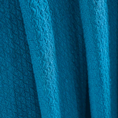Superior Waffle Weave Cotton Blanket, for Picnic, Beach, Traveling or Camping, Comfy Blanket, Bedroom Decor, Essentials, Cover for Bed, Couch, Lounging, Honeycomb Knit, Throw, Azure