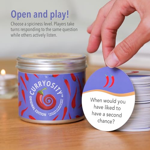 Curryosity™ Original Edition – 120 Conversation Starter Cards for Family & Friends | Icebreaker Game with 3 Spice Levels | Fun Card Game for Building Trust, Connection & Meaningful Conversations - style: Original