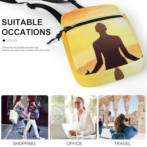 Yoga Meditation Oxford Cloth Ammo Crossbody Shoulder Bag Medic Bag Classic Small Messenger Crossbody Bag Unisex Classic Canvas Shoulder Bag for Women, Bookbag for Work