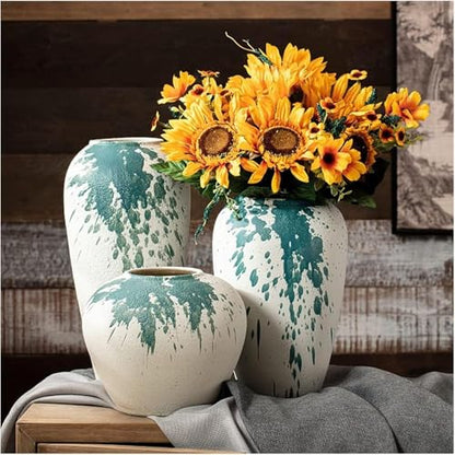 Vase Desktop Stoneware Ceramic New Chinese Decorations Study Room Living Room Decoration Zen Flower Arrangement Utensils