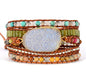 Boho Wrap Bracelet for Women, Handmade Natural Imperial Jasper Multi-Layer Stone Beaded Bracelet, Bohemian Healing Crystal Stone Jewelry Gifts - color: Agalmatolite