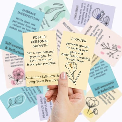 52 Self Love Affirmation Cards with Action Plans. Daily Inspirational Meditation Mindfulness Relaxation Stress, Relief Gifts for Women, Positive Anxiety Relief, Relaxing Spiritual Gifts
