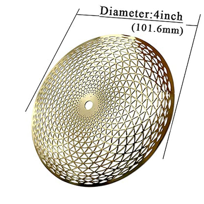 4 Inch Crystal Grid Board Sacred Geometric Silver Metal Plate Crystal Grid Meditation Chakra Wooden Wall Art Yoga Decor Spiritual Gifts (Gold, 10cm Diameter) - color: Gold