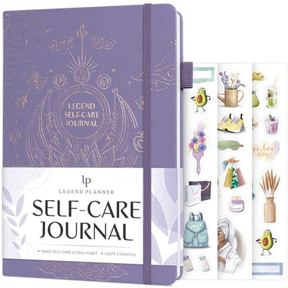 Legend Self-Care Journal – Guided Daily Reflection Notebook for Mental & Physical Health – Mood & Personal Development – 3-Month, 7x10” (Lavender) - color: Lavender - Gold Foil