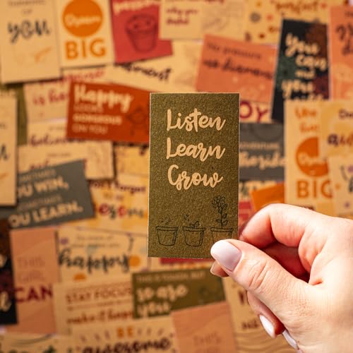 DIVERSEBEE 60 Pack Assorted Inspirational Kraft Cards - Motivational Kindness Mini Note Cards, Encouragement Affirmation Card Set, 60 Unique Motivational Quotes - Business Card Size (Kraft) - color: Kraft