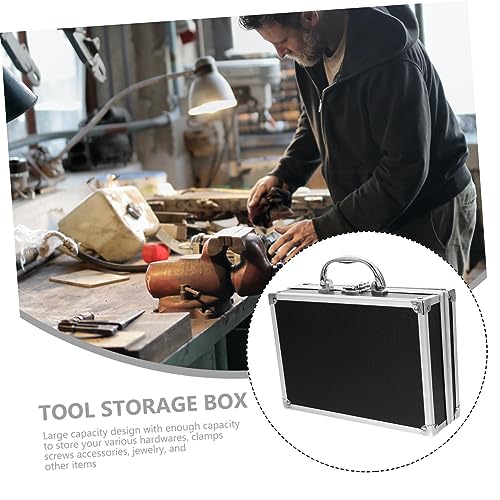 Multifunctional Aluminum Alloy Briefcase Portable Box Durable Storage Case for Home Office and Travel Shockproof Organizer for Instruments