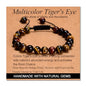 MASSIVE BEADS Handmade Yoga Natural Stone Crystal Healing Power Energy Gifts for Unisex Adult Bracelet Macrame Adjustable - color: 3-Tiger's Eye (Vitality and Abundance), size: 8mm