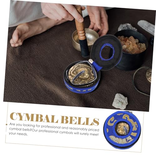1pc Nepalese Handmade Meditation Cymbal Bell for Yoga and Mindfulness Practices with Storage Bag Lightweight Religious Percussion Instrument