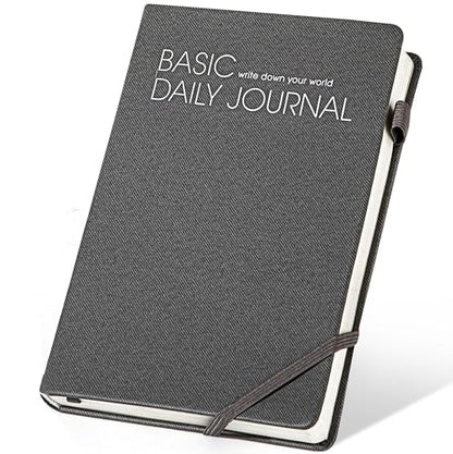 CAGIE Lined Journal Notebook for Work 256 Pages Hardcover Journals for Writing with Pen Loop A5 Daily Journaling Notebooks with Pocket, 5.7" x 8.3", Grey - color: 01 grey