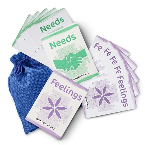 Definitions Edition – 112 Feelings and Needs Flash Cards for Emotional Literacy & Relational Harmony, User-Friendly Emotional Literacy Cards with Definitions & Four Synonyms - style: Definitions Edition