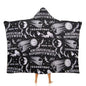 Skull Moon Sun Gothic Witch Board Seamless Black Large Size Comfortable Hooded Blanket, Warm Blanket 50"x60" - color: Skull Moon Sun Gothic Witch Board Seamless Bl, size: 50"x60"