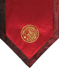 Altar Cloth Or Wall Hanging - Embroidered w/Brocade Silk Trims : Red Dragon in Circle - color: Red Dragon