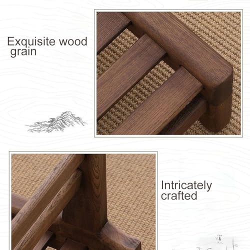 Solid Wood Meditation Chair with Low-Profile Legs, Floor Chair with Back Support, Upholstered Meditation Bench, Floor Seat for Living Room, Office, Balcony(Natural)