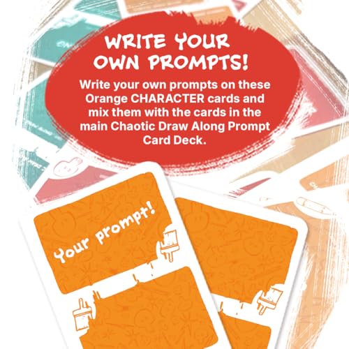 Booster Pack (20 Orange Subject Cards) – Blank Prompt Card Expansion Deck for Creative Drawing, Art Prompts, and DIY Ideas