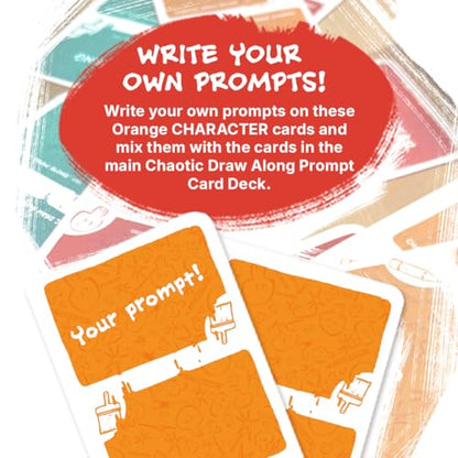 Booster Pack (20 Orange Subject Cards) – Blank Prompt Card Expansion Deck for Creative Drawing, Art Prompts, and DIY Ideas