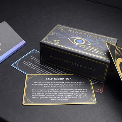 Mindsight: Introspection Cards - 81 Exercises for Self-Awareness, Philosophical Conversation, and Life Affirmation, Daily Positive Affirmations, Guided Mindfulness Journal with Prompts for Men & Women