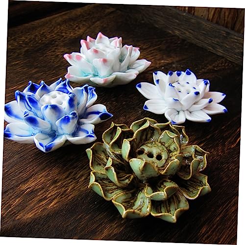ABOOFAN Ceramic Lotus Adornment Creative Decorative Table Ornament for Home Accessories Unique Handmade Crafts for Desk Bookshelf Display Elegant Zen Style
