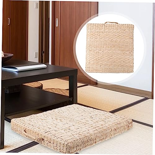 PRETYZOOM Yoga Meditating Mat Home Meditating Cushion Seating Ground Mat Straw Woven Seat Floor Pad Decorative Cushion