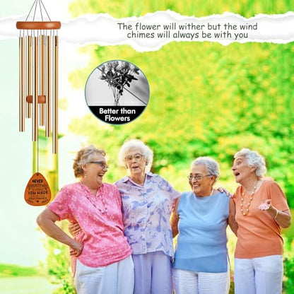 Retirement Gift for Women, 35" Wind Chimes, Happy Retired Gifts for Women Men Coworker Nurse Teacher