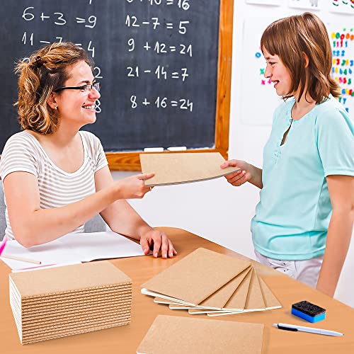 feela 60 Pack Kraft Notebooks Bulk, Lined Travel Journals Note Pad Notebooks for Men Women Girls Students, Making Plans Writing Memos Office School Supplies, A5, 60 Pages, 8.3” X 5.5” - style: Lined-60 Pack